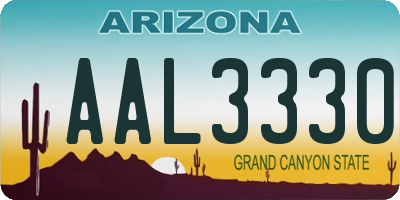 AZ license plate AAL3330