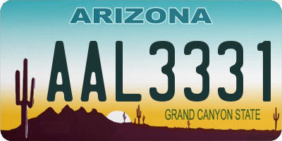 AZ license plate AAL3331