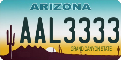 AZ license plate AAL3333