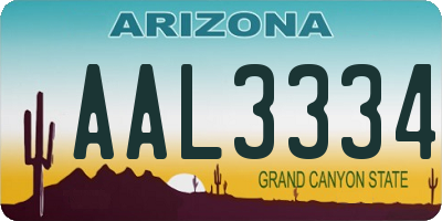 AZ license plate AAL3334