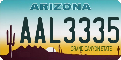 AZ license plate AAL3335