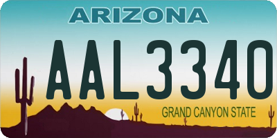 AZ license plate AAL3340