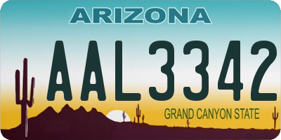 AZ license plate AAL3342