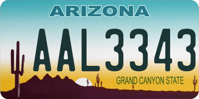 AZ license plate AAL3343