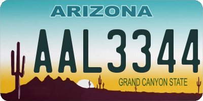 AZ license plate AAL3344