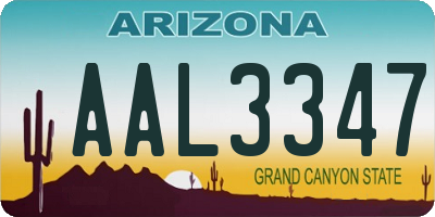 AZ license plate AAL3347