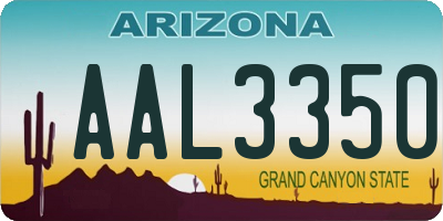 AZ license plate AAL3350