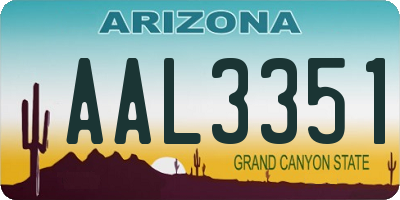 AZ license plate AAL3351