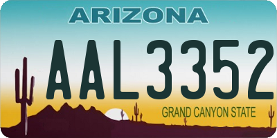 AZ license plate AAL3352