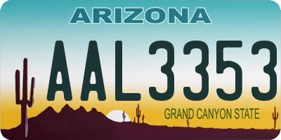 AZ license plate AAL3353