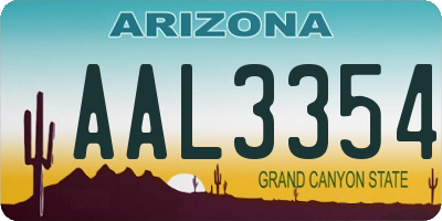 AZ license plate AAL3354