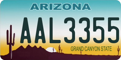 AZ license plate AAL3355