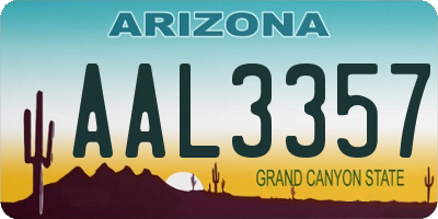 AZ license plate AAL3357