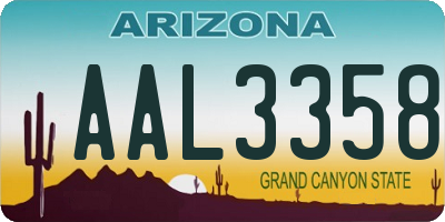 AZ license plate AAL3358