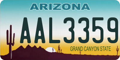 AZ license plate AAL3359