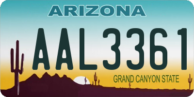 AZ license plate AAL3361