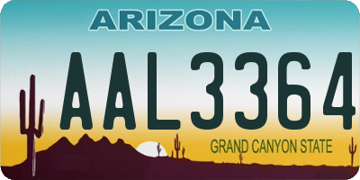 AZ license plate AAL3364