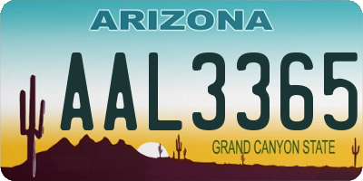 AZ license plate AAL3365