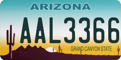 AZ license plate AAL3366