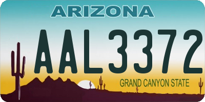 AZ license plate AAL3372