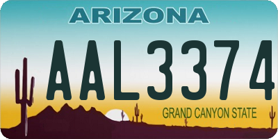 AZ license plate AAL3374