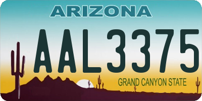 AZ license plate AAL3375