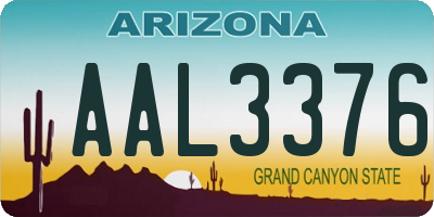 AZ license plate AAL3376