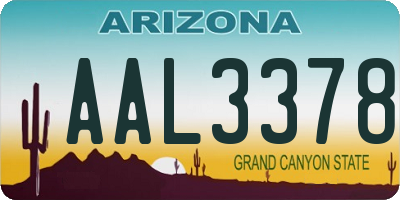 AZ license plate AAL3378