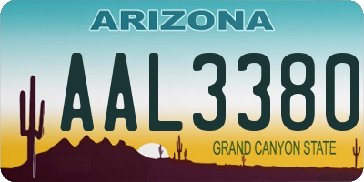 AZ license plate AAL3380