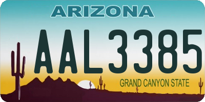 AZ license plate AAL3385