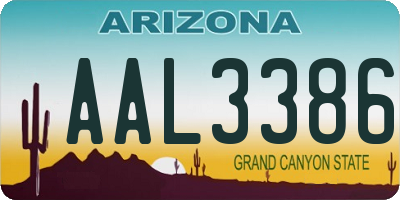 AZ license plate AAL3386