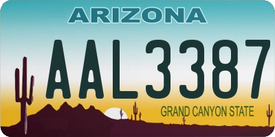 AZ license plate AAL3387