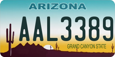 AZ license plate AAL3389