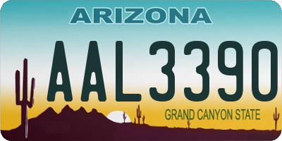 AZ license plate AAL3390