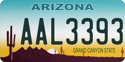 AZ license plate AAL3393