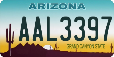 AZ license plate AAL3397