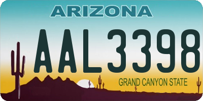 AZ license plate AAL3398