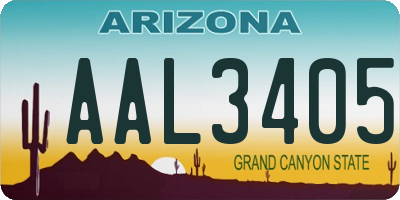 AZ license plate AAL3405