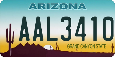 AZ license plate AAL3410