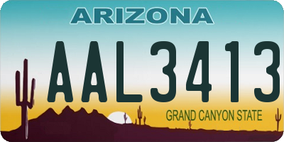 AZ license plate AAL3413