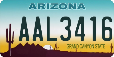 AZ license plate AAL3416