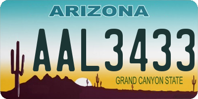 AZ license plate AAL3433