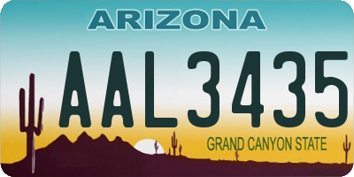 AZ license plate AAL3435