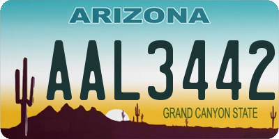 AZ license plate AAL3442