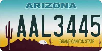 AZ license plate AAL3445