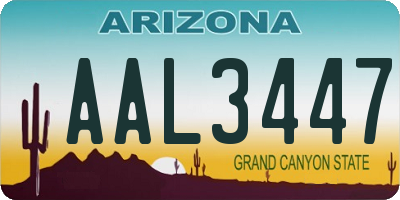 AZ license plate AAL3447