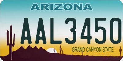 AZ license plate AAL3450