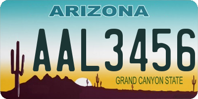 AZ license plate AAL3456