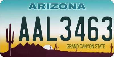 AZ license plate AAL3463