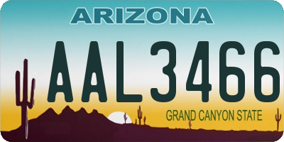 AZ license plate AAL3466